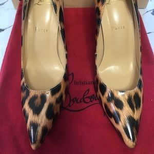 Louboutin So Kate 120 Leopard Patent Pumps
